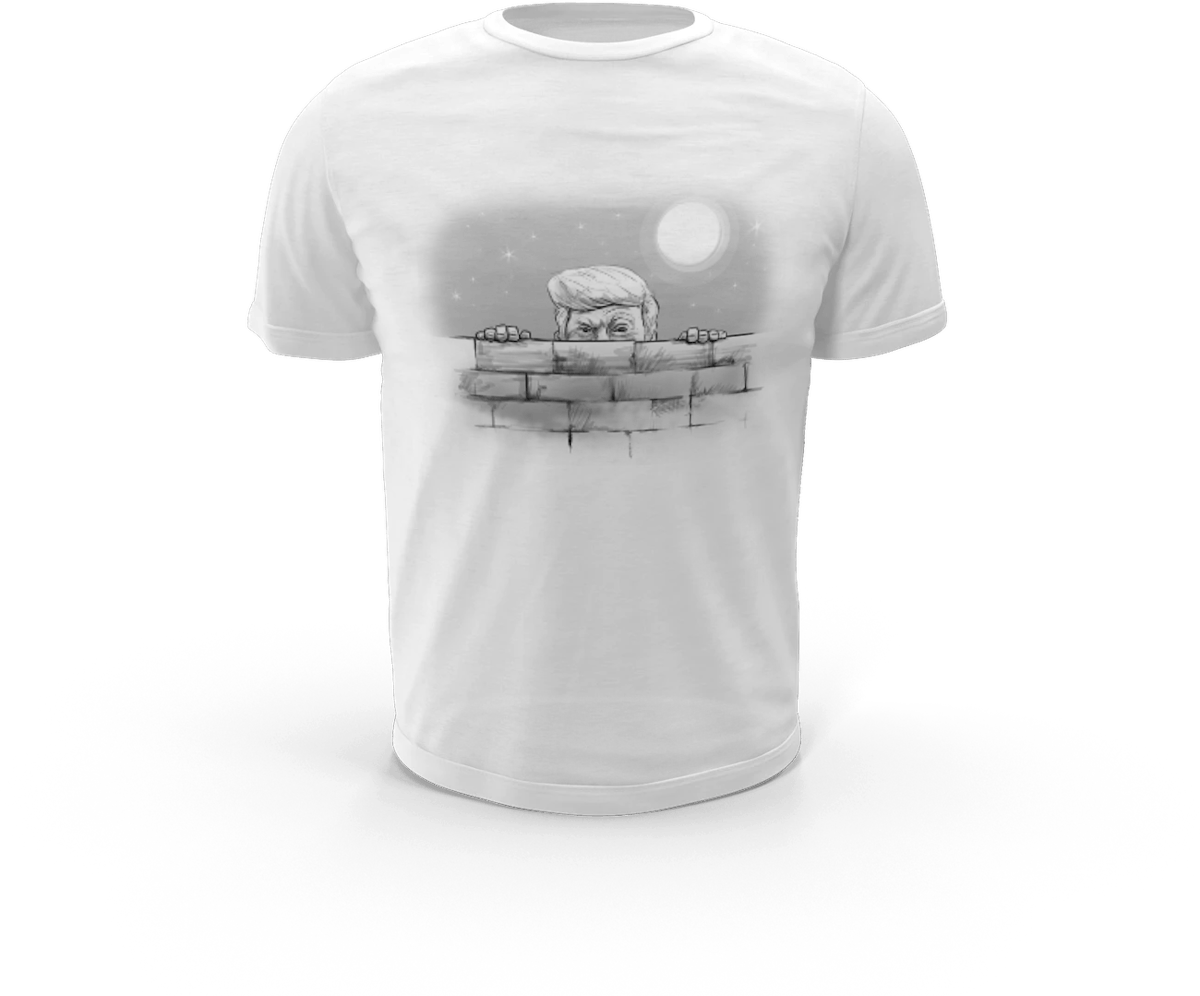 White T-Shirt with Black,White, Grey Image. Price includes sales tax.