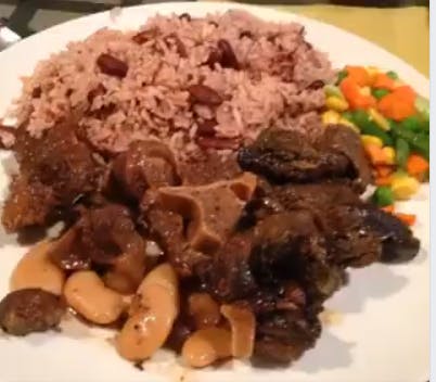 Oxtail Stew  & Rice and Beans