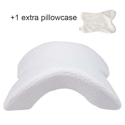 Curved memory foam pillow - 1 extra case