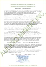 Bestätigung Aulicio Mining Inc