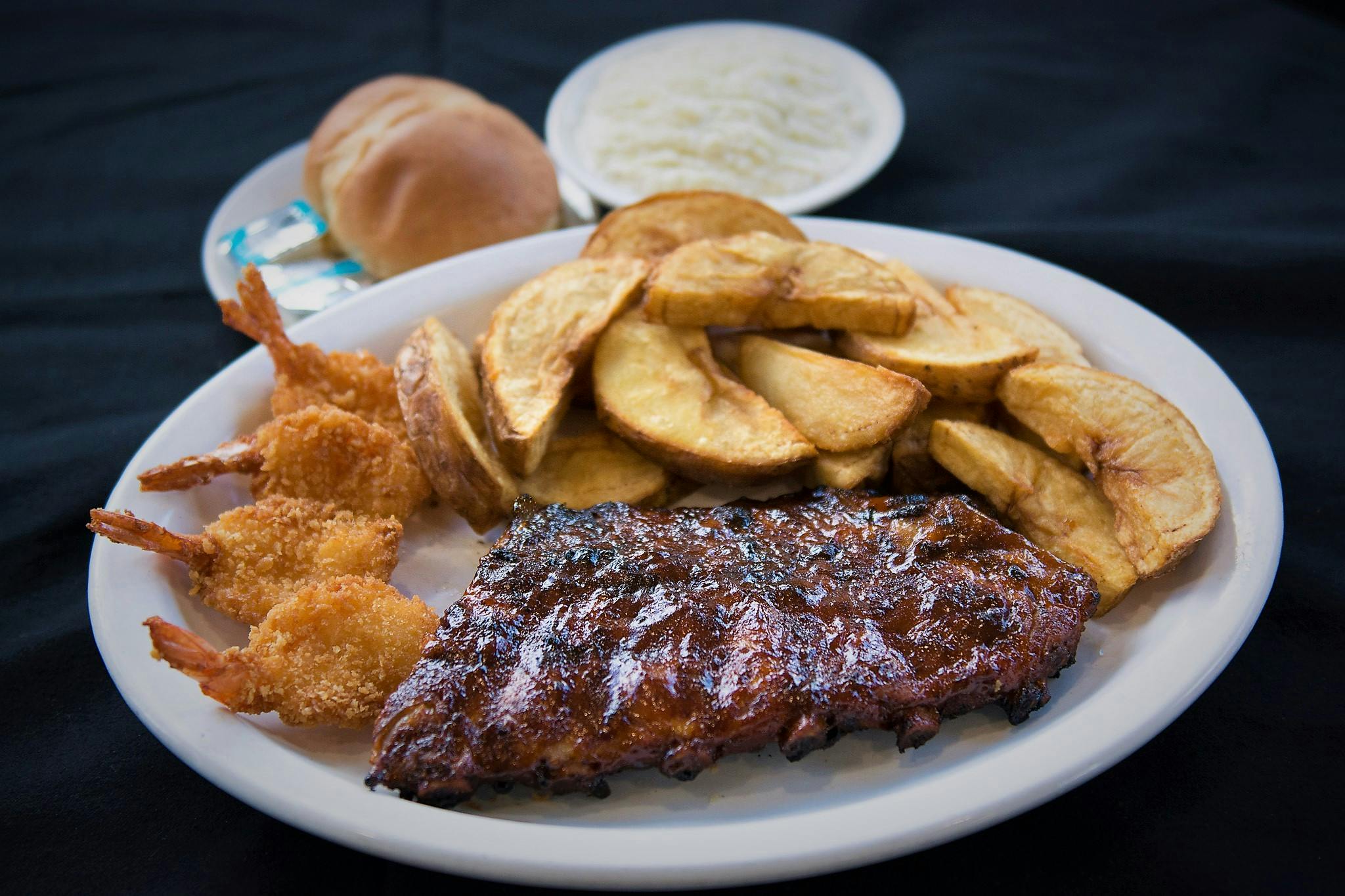 SHRIMP AND RIBS $20.85