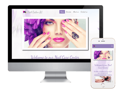 Nail Salon Website on Desktop and Smartphone