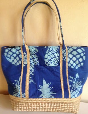 Blue Island Print Summer Tote