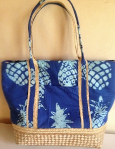 Blue Island Print Androsia Tote Bag
