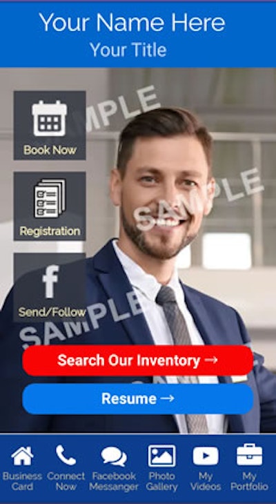 Digital Business Card Template - Red/Blue