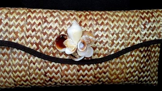 Natural Long Island Straw Clutch