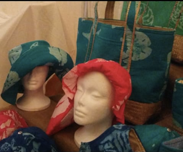 Dorimade Designs Androsia Tote Bag with matching hat