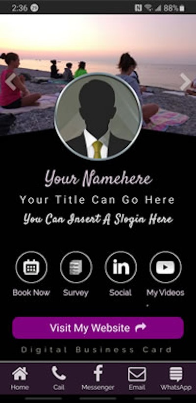 Digital Business Card - Pink w/ Circle Profile V3e DRK