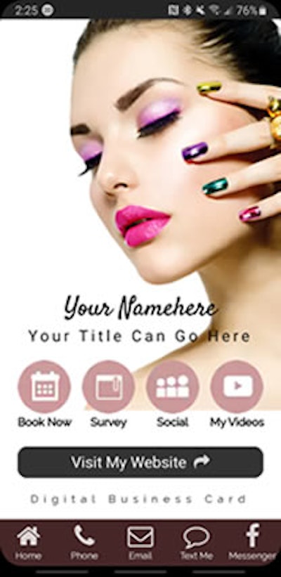 Digital Business Card - Pink/White