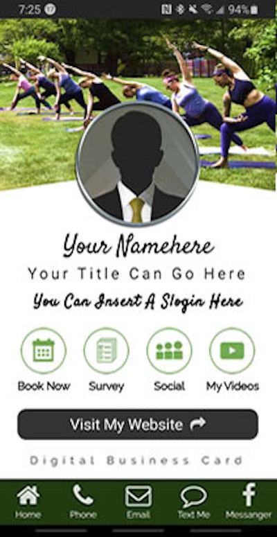 Digital Business Card - Green/White w/ Hollow Icons