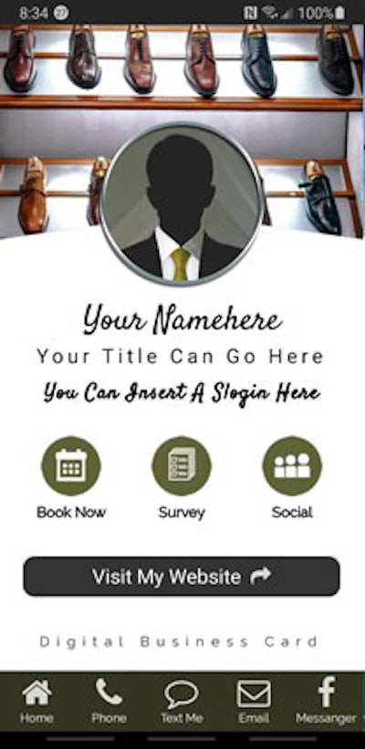 Digital Business Card - Olive/White