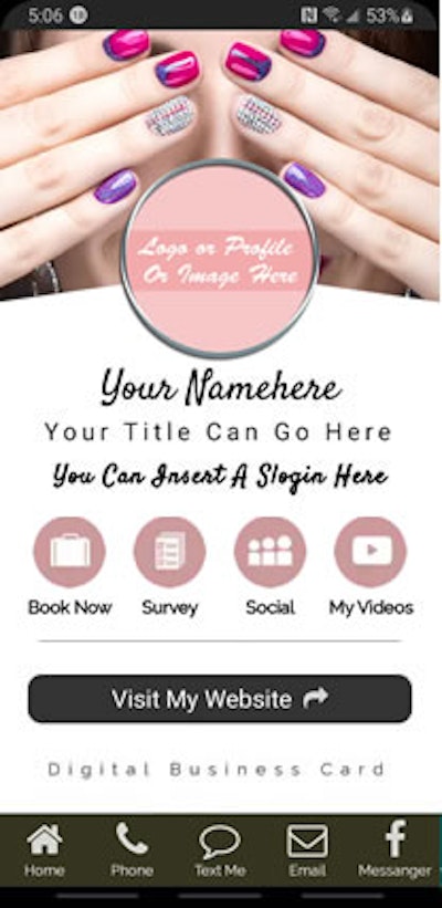 Digital Business Card - Pink/Wht