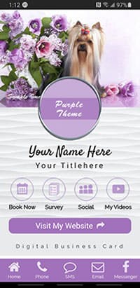 Digital Business Card - Purple/White Hollow Buttons