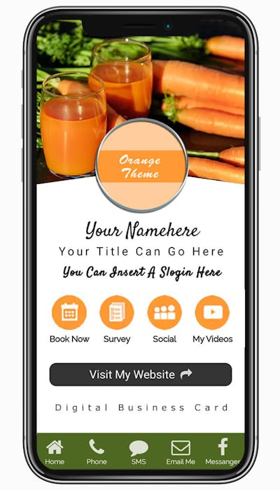 Digital Business Card - Orange/White