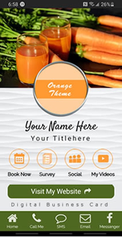 Digital Business Card - Orange/White w/ Hollow Buttons