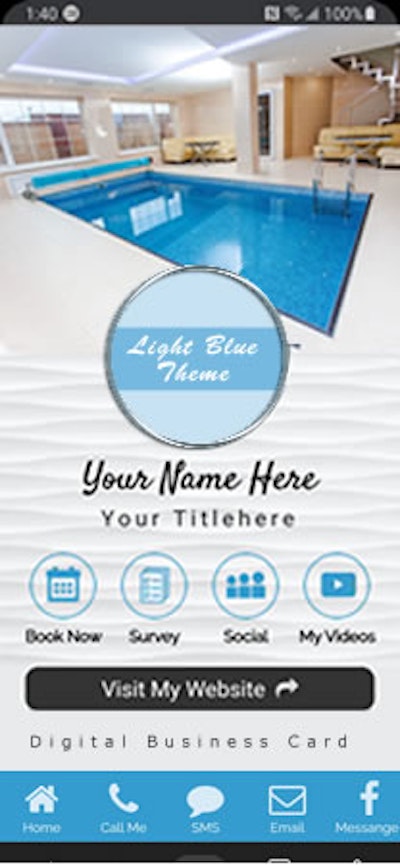 Digital Business Card - LightBlue/Wht Hollow Buttons