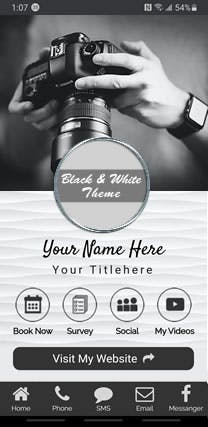 Digital Business Card - Black/White w/ Hollow Buttons