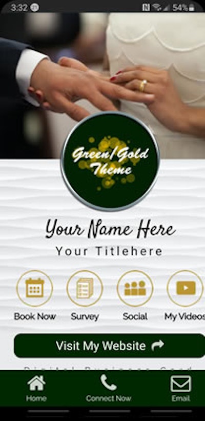 Digital Business Card - Dark-Green/White w/ Hollow Buttons