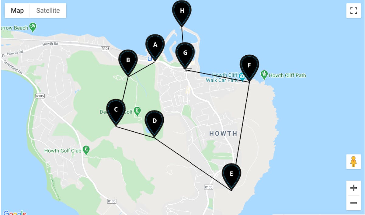 Howth Walking Routes Map