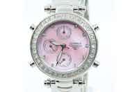 Amadeus Ladies pink dial chronograph watch.