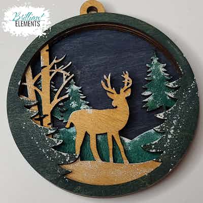 Snowy Deer Ornament