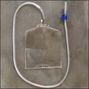 3 Litre Bag, Line, Clamp - Long Silicone Tube