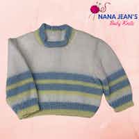 White Jumper with Blue and Yellow Stripes for Babies
