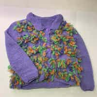 Lavender Toddler's Button Up Cardigan with Frills
