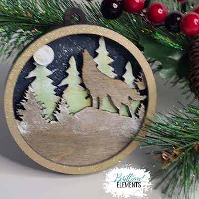 Howling Wolf Ornament