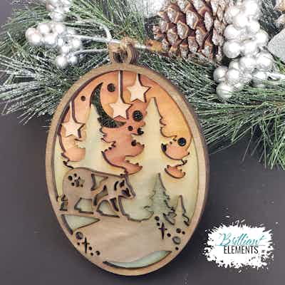 Watercolor Forest Bear Ornament