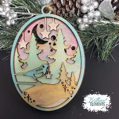 Watercolor Forest Bird Ornament