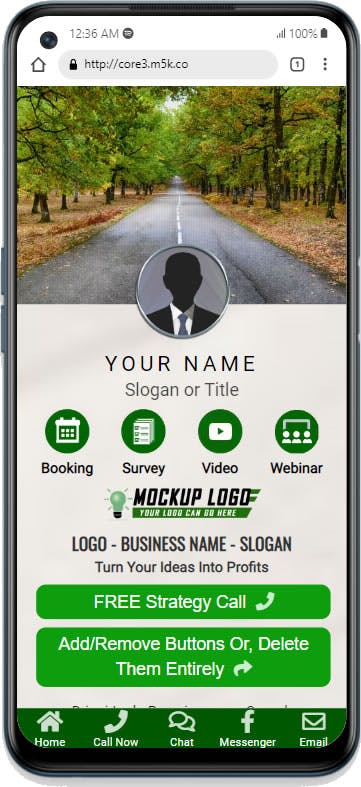 PWA - Digital Business Card With Green Buttons