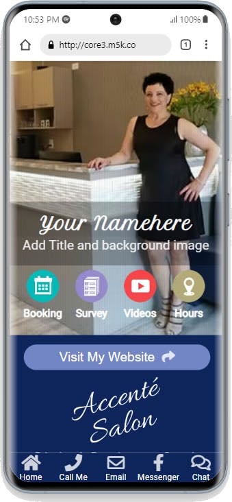 PWA - Salon Business Card In Blue