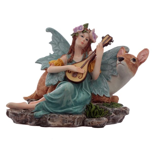 ﻿Fawn Lullaby Spirit of the Forest Fairy Figurine Image