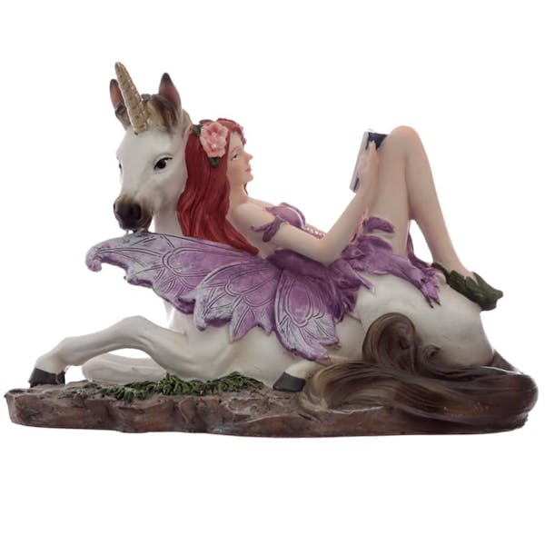 ﻿Unicorn Daydream Spirit of the Forest Fairy Figurine Image