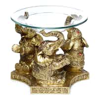﻿Oil and Wax Burner - Gold Lucky Elephant