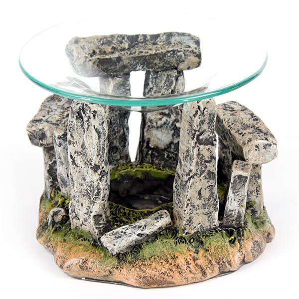 Mystical Stonehenge Design Oil Burner with Glass Dish Image