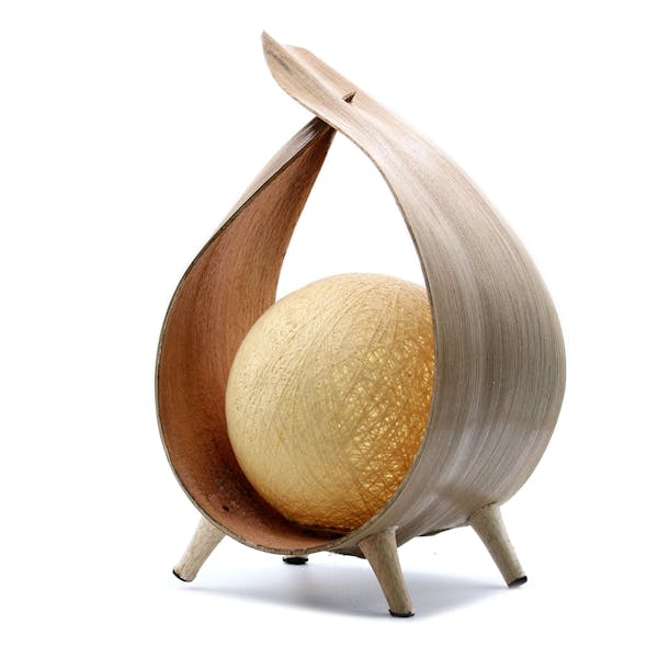 ﻿Natural Coconut Lamp - Natural Wrapover Image