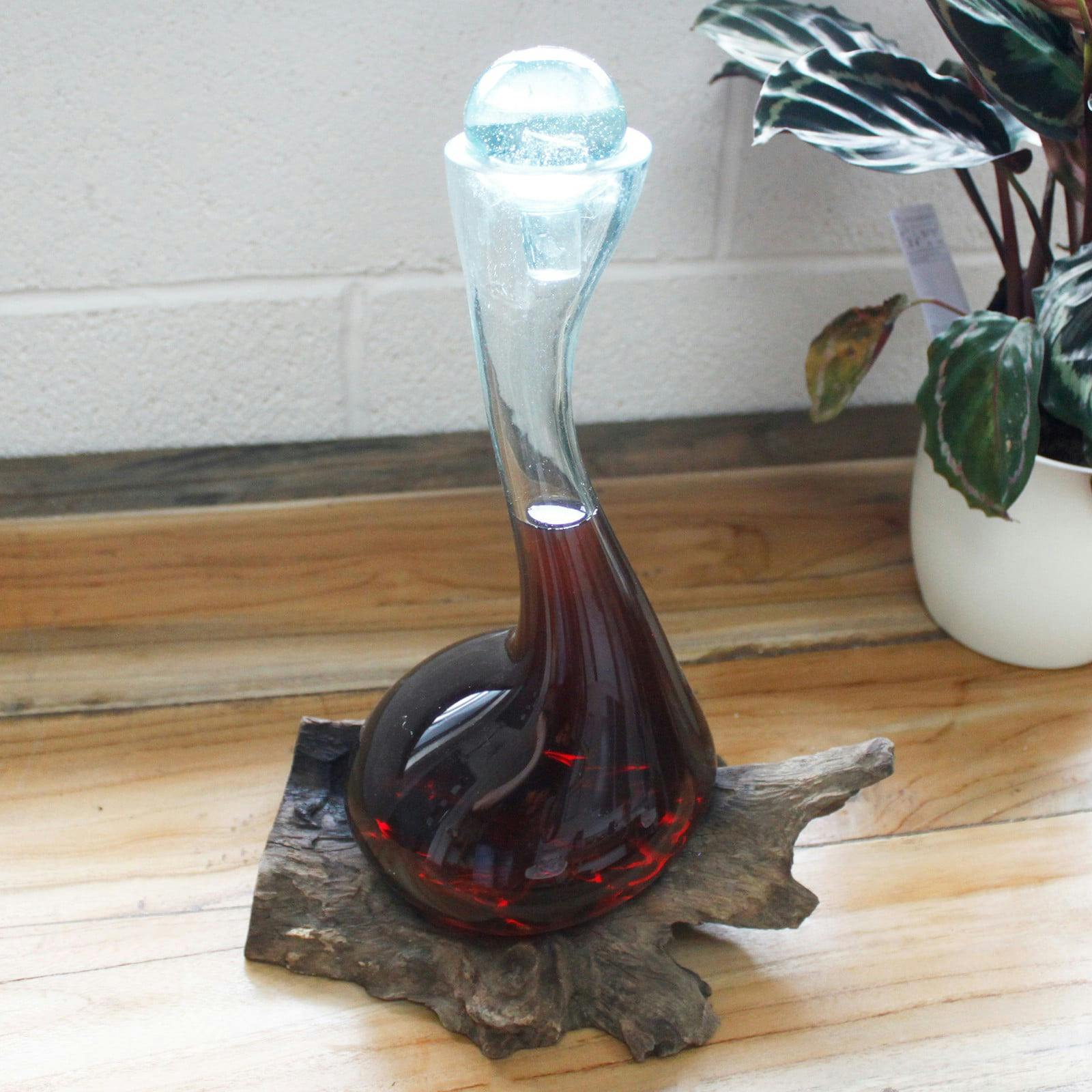 Molten Glass on Wood - Wine Decanter Image