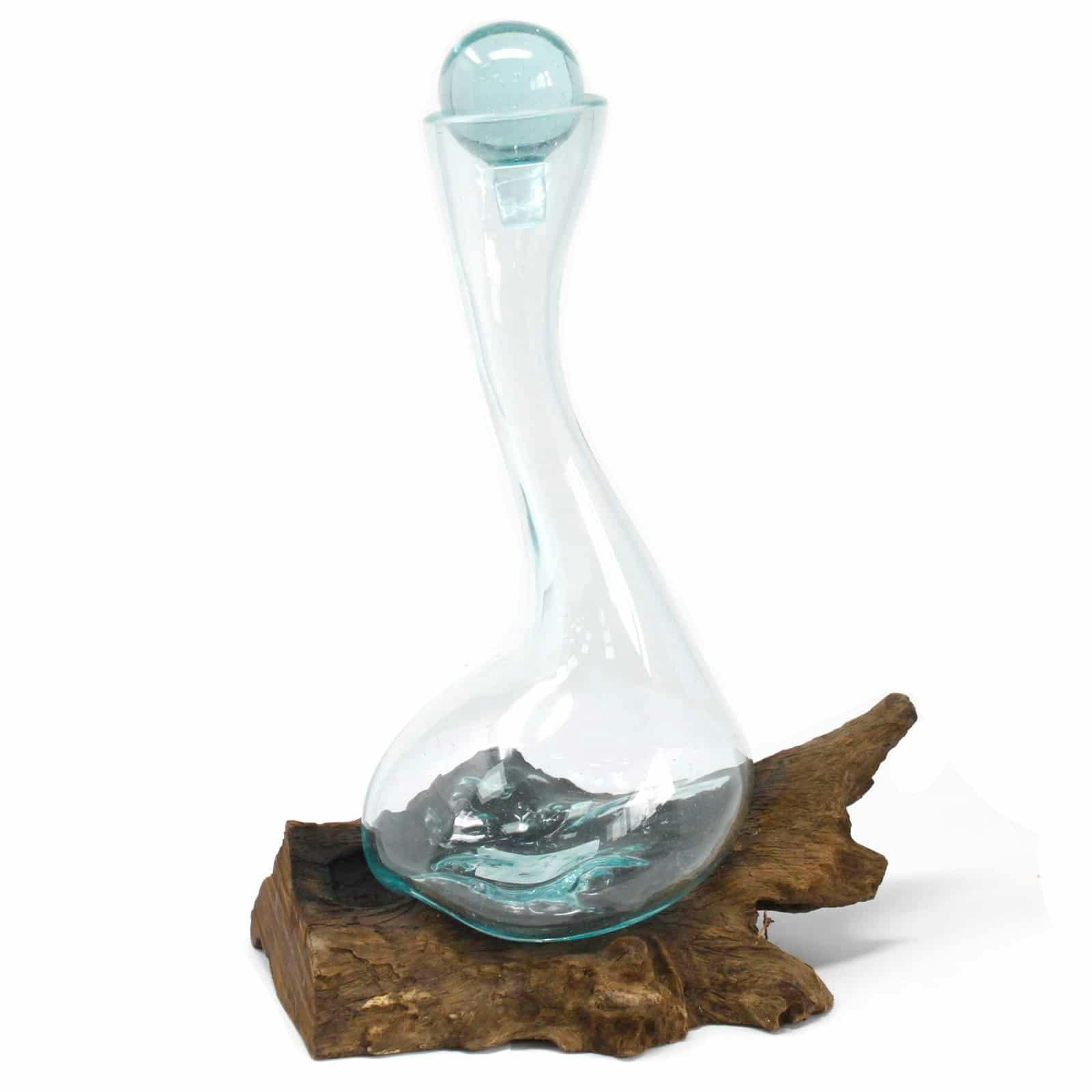 Molten Glass on Wood - Wine Decanter Image