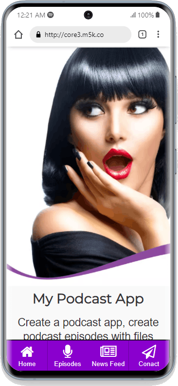 Large Profile Image Curved Border Purple