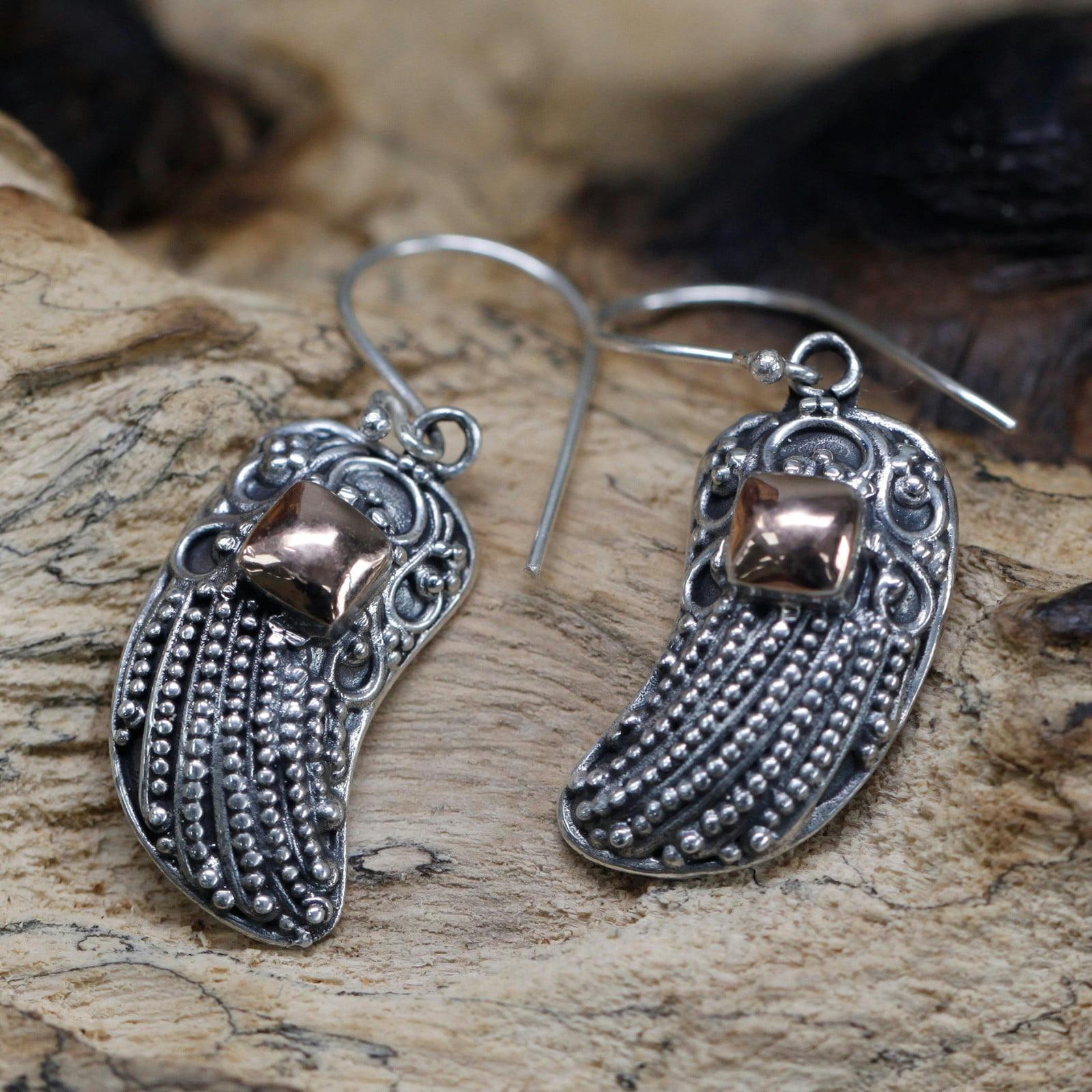 Silver & Gold Earring - Angel Wings Image