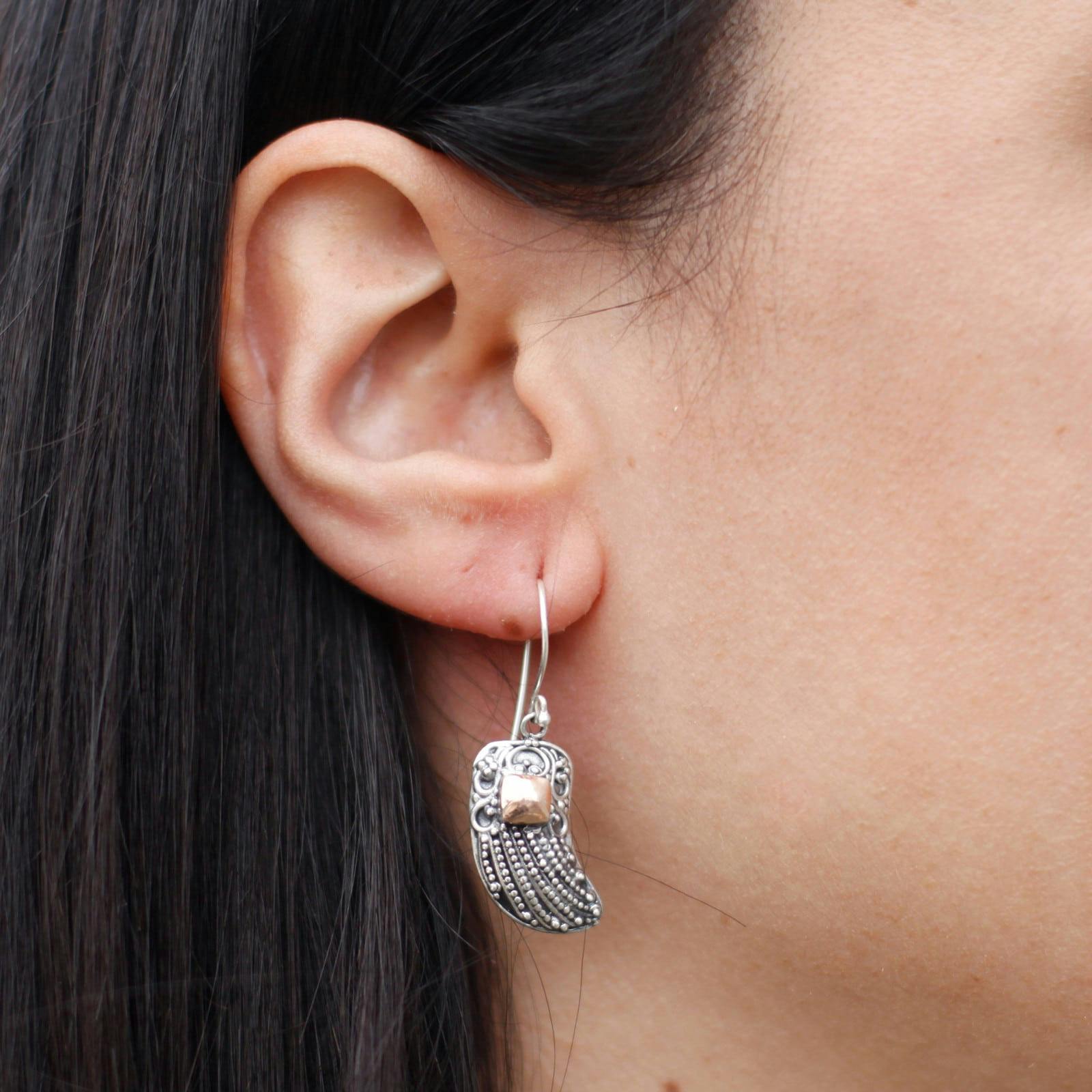 Silver & Gold Earring - Angel Wings Image