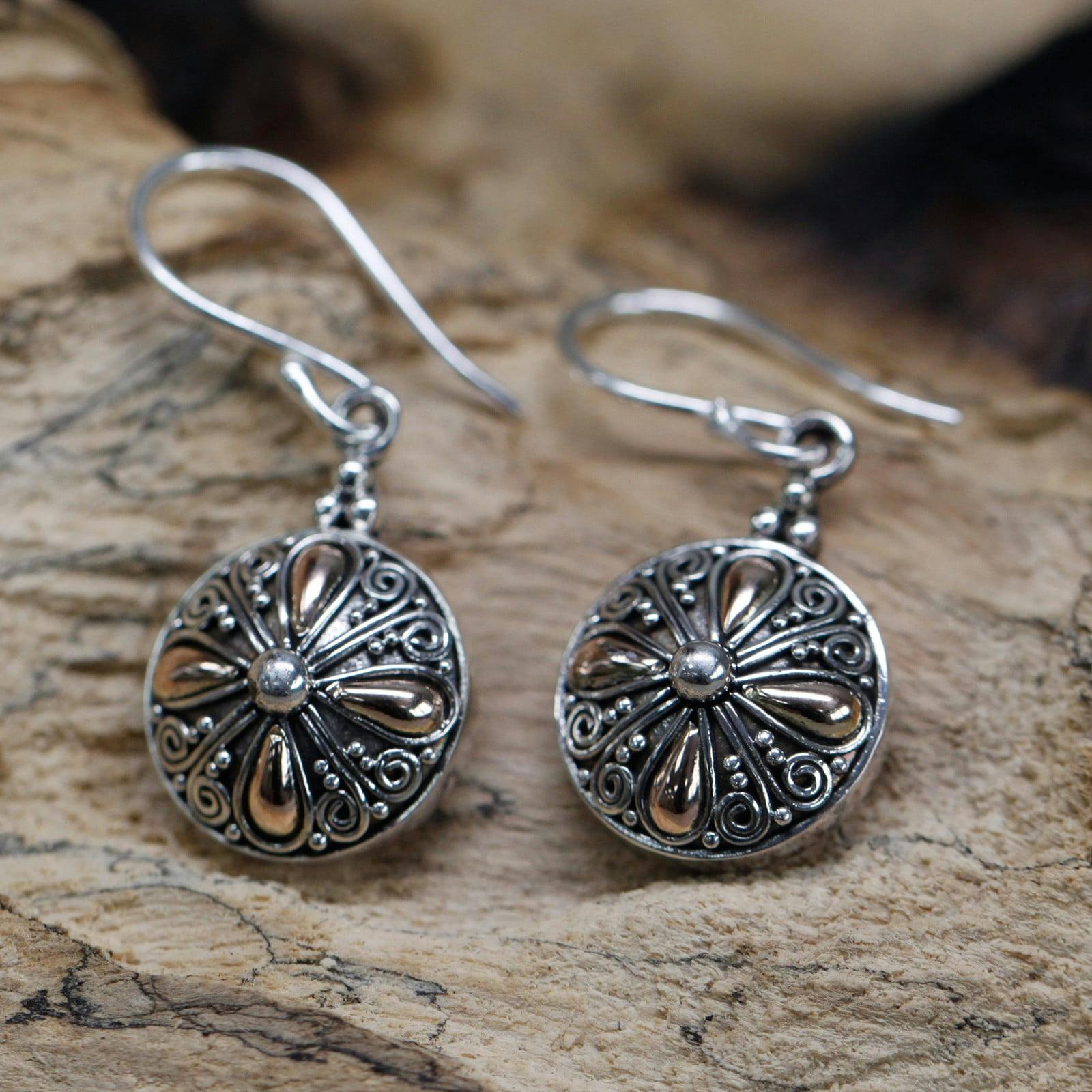 Silver & Gold Earring - Classic Round Image