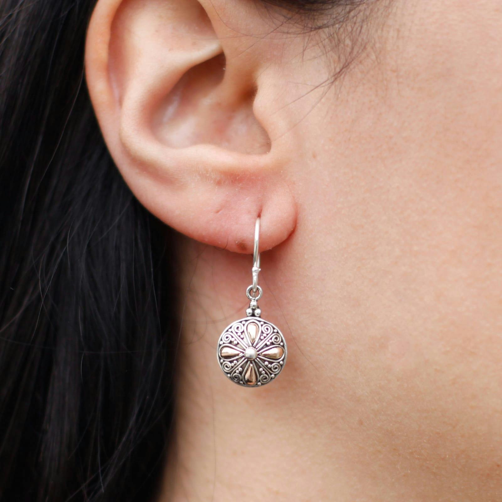 Silver & Gold Earring - Classic Round Image