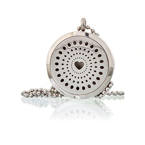 Aromatherapy Diffuser Necklace - Diamonds Heart 30mm Image