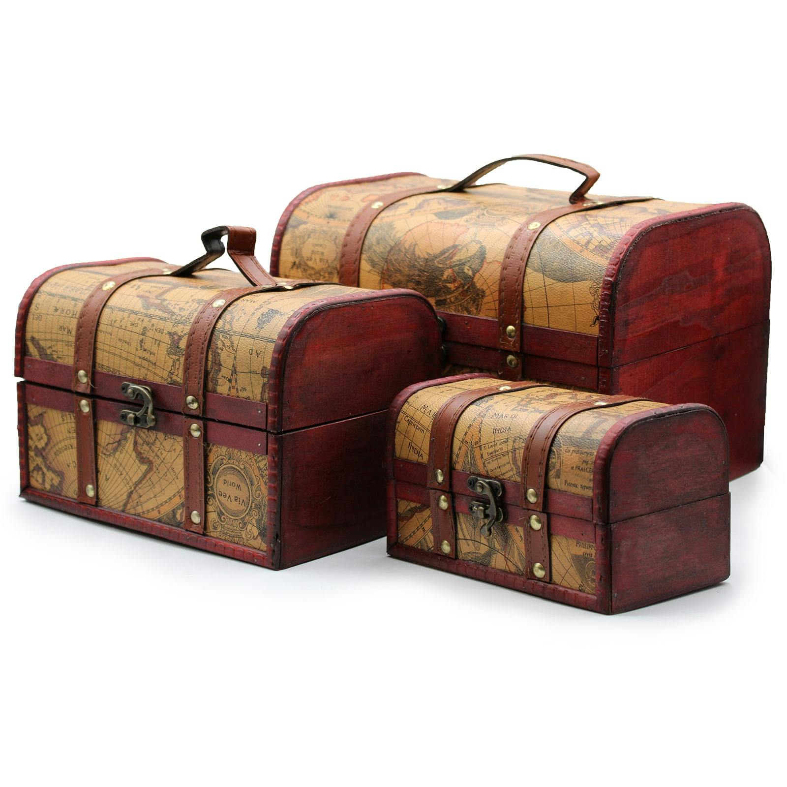 Old Map Chest - Set of 3 Image