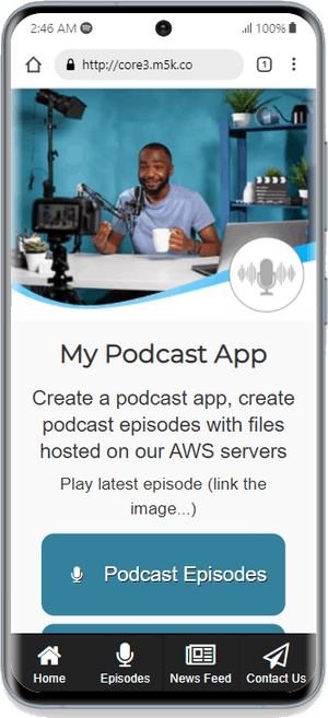 Podcast PWA With A Blue Theme