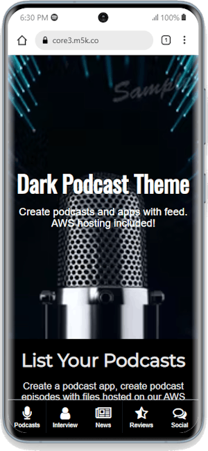 Podcast Dark - Teal Buttons