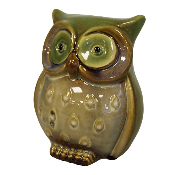 Green Ceramic Owl Money Box Image